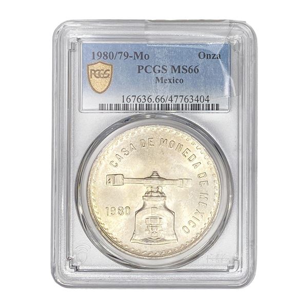 1980/79-Mo Mexico Silver Onza PCGS MS66
