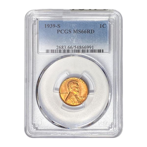 1939-S Wheat Cent PCGS MS66 RD