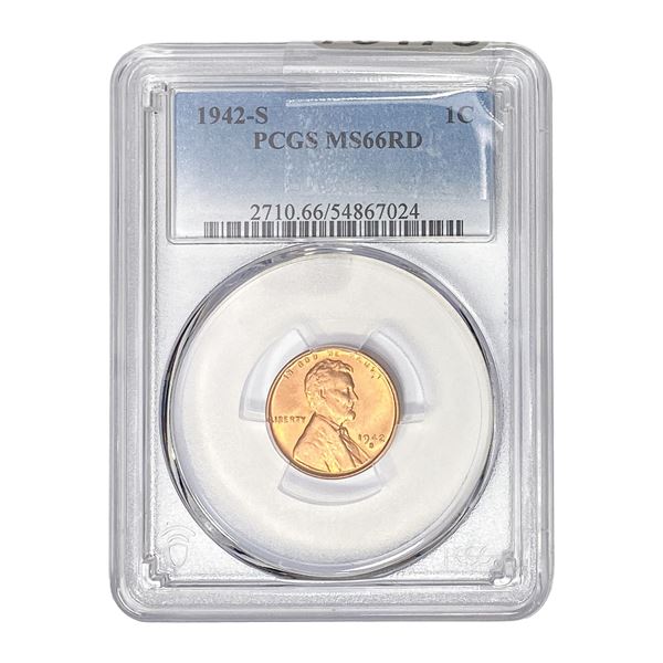 1942-S Wheat Cent PCGS MS66 RD