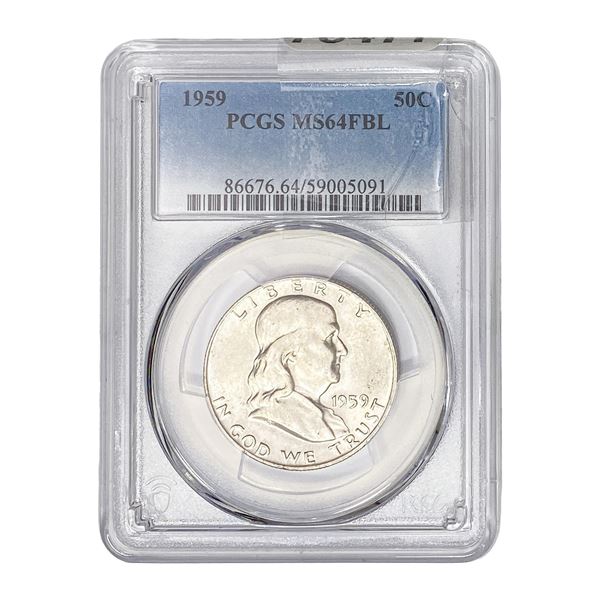 1959 Franklin Half Dollar PCGS MS64 FBL