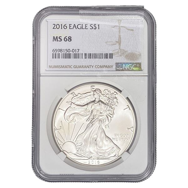 2016 Silver Eagle NGC MS68