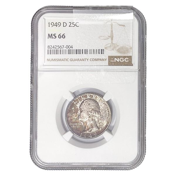 1949-D Washington Silver Quarter NGC MS66