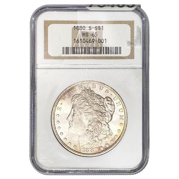 1880-S Morgan Silver Dollar NGC MS65