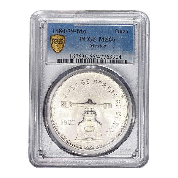1980/79-MO Silver Mexico 1 Onza PCGS MS66