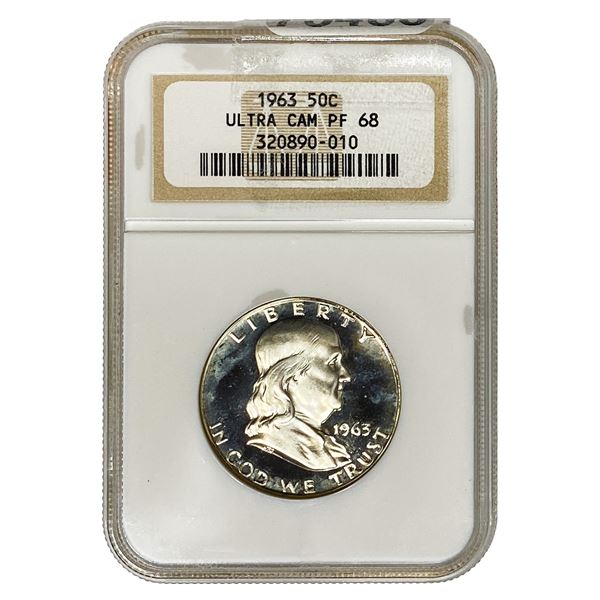 1963 Franklin Half Dollar NGC PF68 Ultra Cameo
