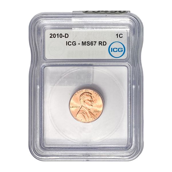 2010-D Lincoln Shield 1C ICG MS67 RD
