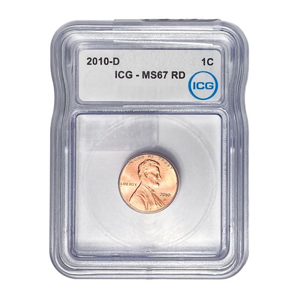 2010-D Lincoln Shield 1C ICG MS67 RD