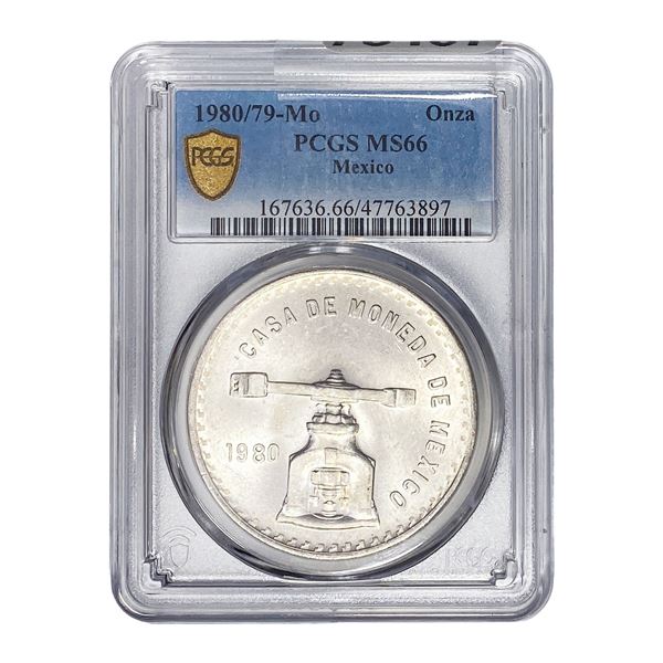 1980/79-MO Silver Mexico 1 Onza PCGS MS66