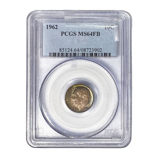 1962 Roosevelt Dime PCGS MS64 FB