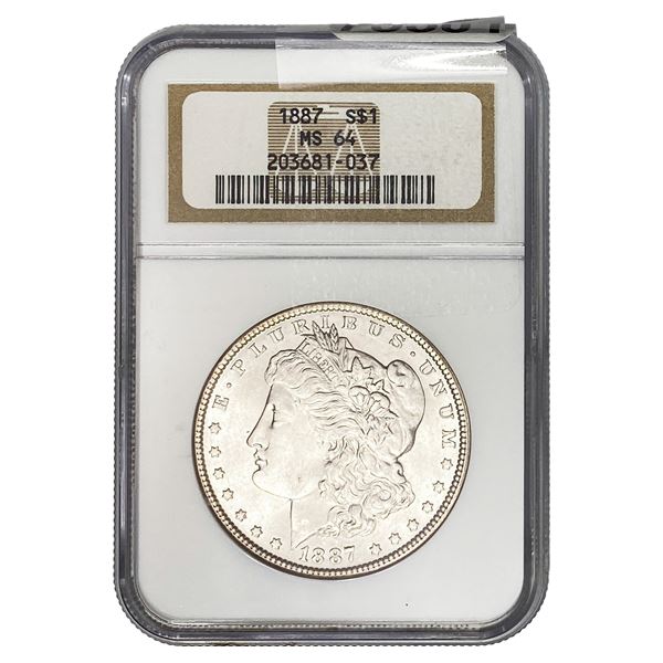 1887 Morgan Silver Dollar NGC MS64