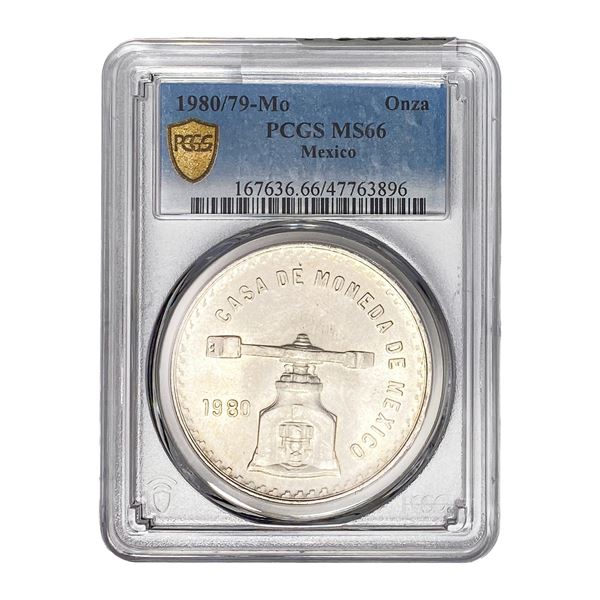 1980/79-MO Silver Mexico 1 Onza PCGS MS66