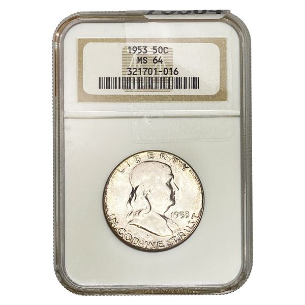 1953 Franklin Half Dollar NGC MS64