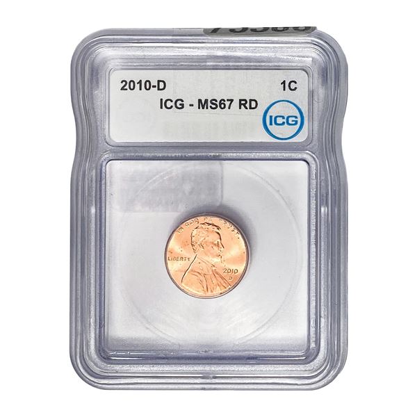 2010-D Lincoln Shield 1C ICG MS67 RD