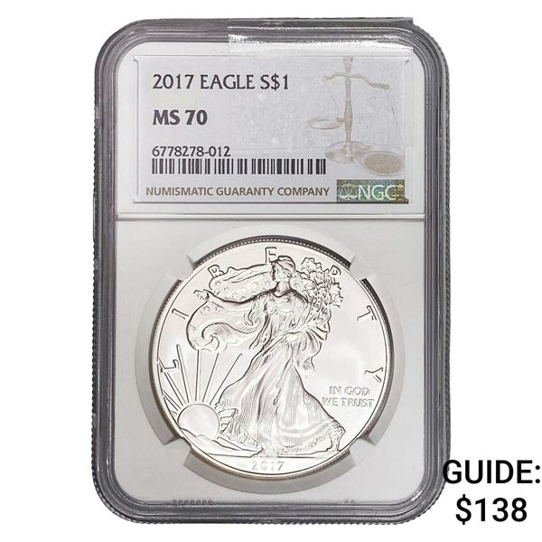 2017 Silver Eagle NGC MS70