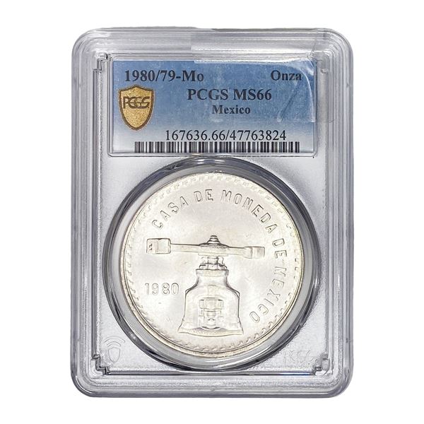 1980/79-MO Silver Mexico 1 Onza PCGS MS66