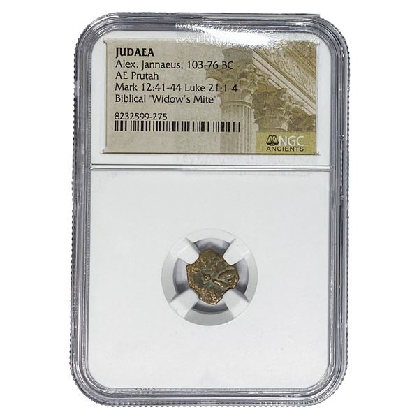 Judaea Alex. Jannaeus, 103-76 BC Widow's Mite NGC