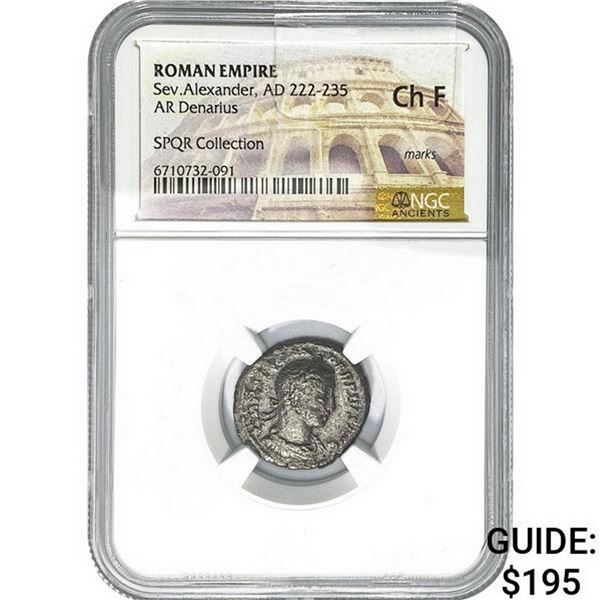 Roman Sev. Alexander, AD 222-235 Silver Denarius NGC