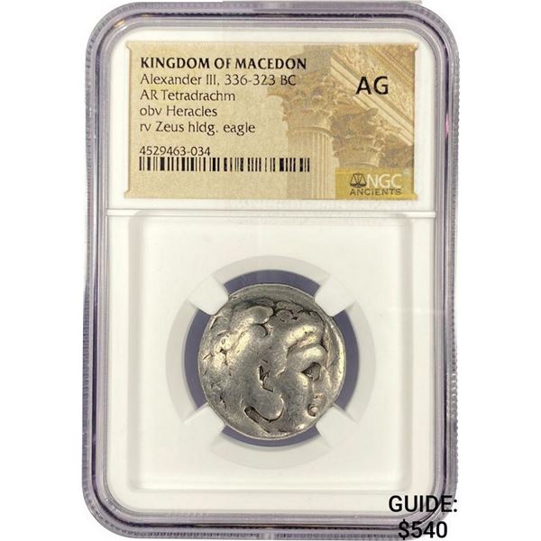 Macedon Alexander III, 336-323 Silver Tetradrachm NGC