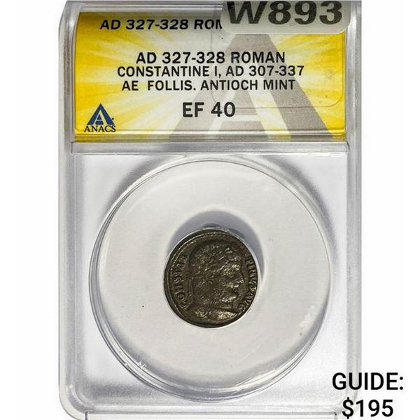 Roman Constantine I, AD 325-326 Bronze Follis