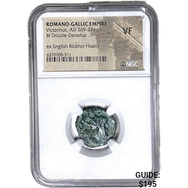 Romano Gallic Victorinus, AD 269-271 BI DBL Denarius NGC VF
