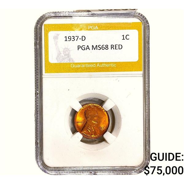 1937-D Wheat Cent PGA MS68 Red