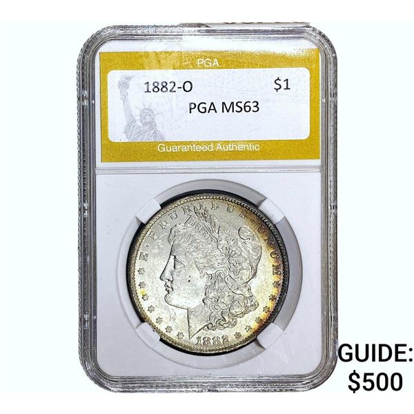 1882-O Morgan Silver Dollar PGA MS63