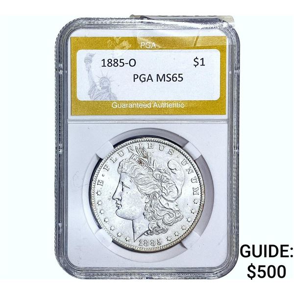 1885-O Morgan Silver Dollar PGA MS65
