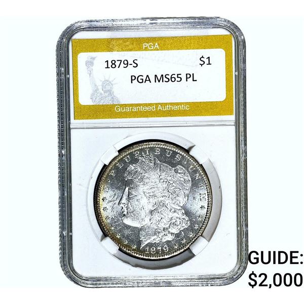 1879-S Morgan Silver Dollar PGA MS65 PL
