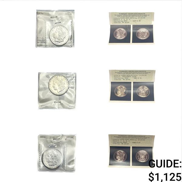 [3 Coins]1879-1882 NCI Morgan Silver Dollars