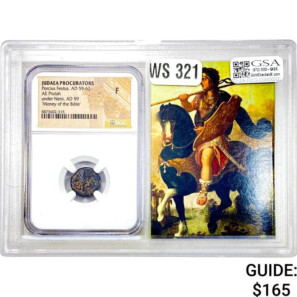 Judaea Porcius Festus, AD 59-62 AE Prutah