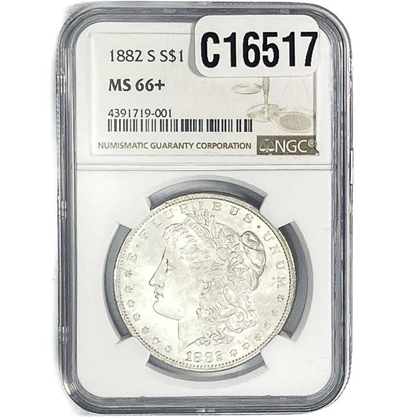 1882-S Morgan Silver Dollar NGC MS66+