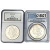 Image 1 : [2 Coins] 1878-S Morgan Silver Dollar PCGS/NGC AU/MS55-64