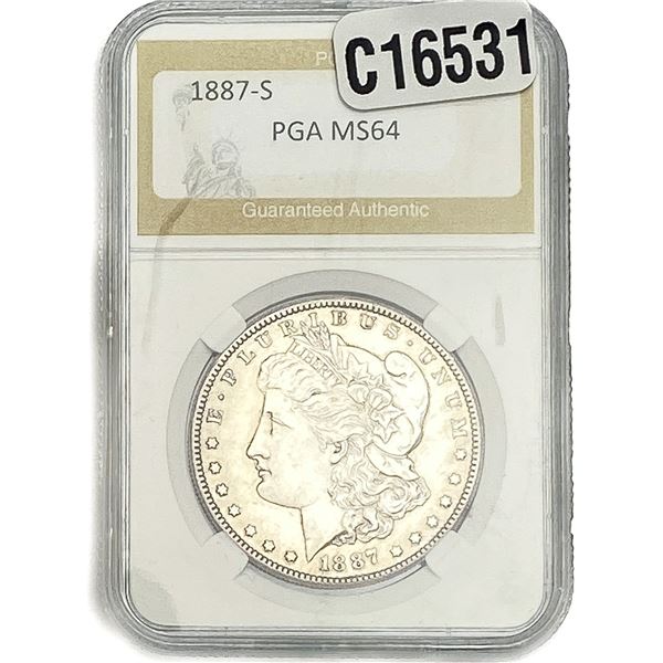 1887-S Morgan Silver Dollar PGA MS64
