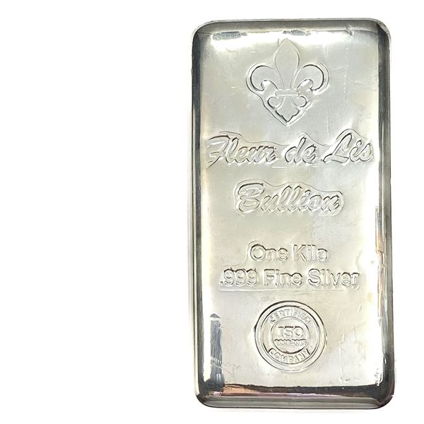 Fleur De Lis 1 Kilo Silver Bar