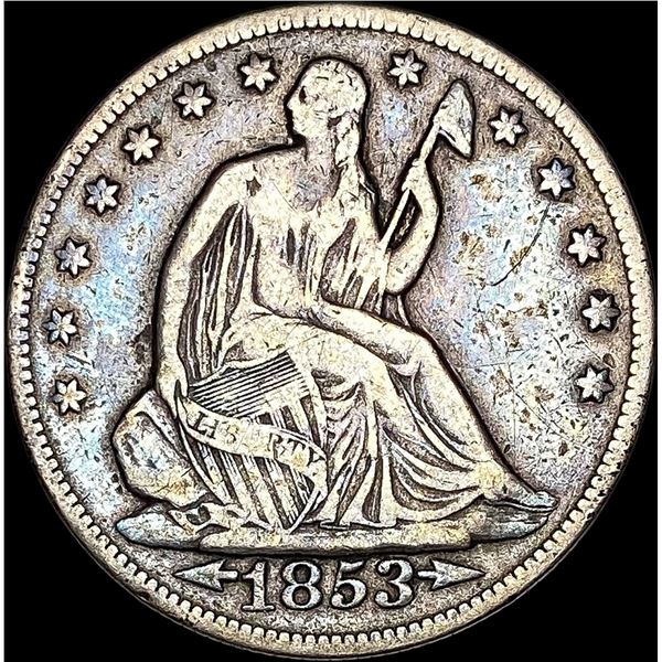 1853 Seated Liberty Half Dollar Arrows/Rays LIGHTLY CIRCULATED
