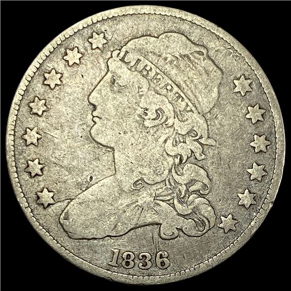 1836 Capped Bust Silver Quarter NICELY  CIRCULATED