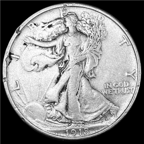 1918 Walking Liberty Half Dollar NEARLY  UNCIRCULATED
