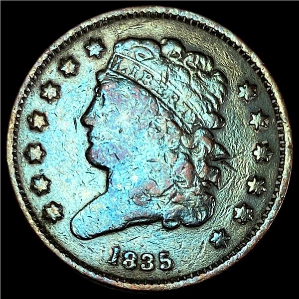 1835 Braided Hair Half Cent NICELY CIRCULATED