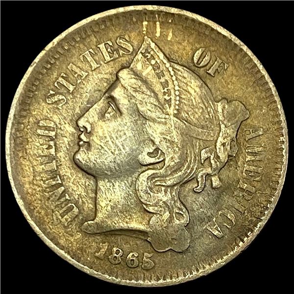 1865 Nickel Three-Cent Piece CLOSELY  UNCIRCULATED