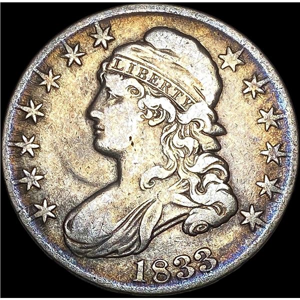 1833 Capped Bust Half Dollar LIGHTLY CIRCULATED