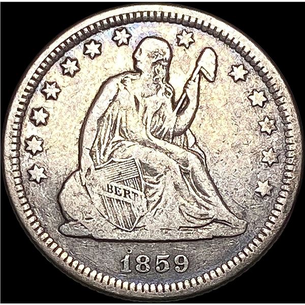1859-O Silver Seated Liberty Quarter LIGHTLY CIRCULATED