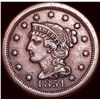 Image 1 : 1851 Braided Hair Large Cent CLOSELY UNCIRCULATED