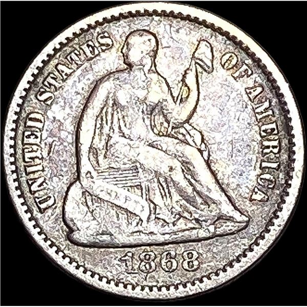 1868 Silver Seated Liberty Half Dime LIGHTLY CIRCULATED
