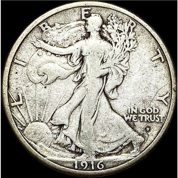 1916-D Walking Liberty Half Dollar NICELY CIRCULATED