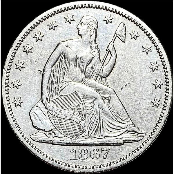 1867 Seated Liberty Half Dollar CLOSELY UNCIRCULATED