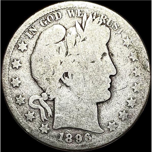 1896-S Silver Barber Half Dollar NICELY CIRCULATED