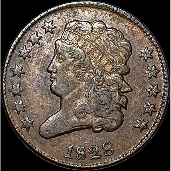 1828 Classic Head Half Cent NEARLY  UNCIRCULATED