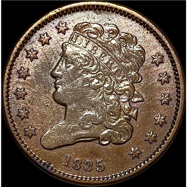 1835 Braided Hair Half Cent NEARLY  UNCIRCULATED