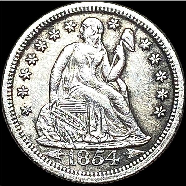 1854 Seated Liberty Dime NEARLY UNCIRCULATED