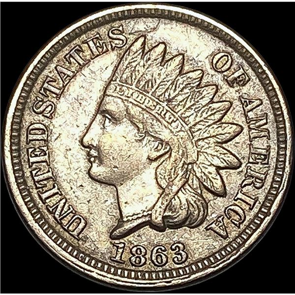 1863 Copper-Nickel Indian Head Cent CLOSELY  UNCIRCULATED